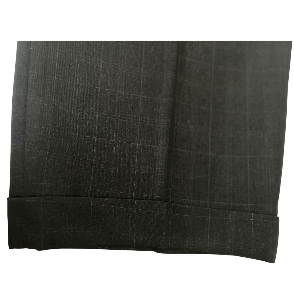 Chiavari Suit Mens 48R/42w Charcoal windowpane 100% Wool 2 Button Made in Italy - Picture 10 of 10